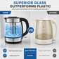 ☕ Bollitore Elettrico in Vetro Borosilicato 2 L | Bollitura rapida, infusore per tè e protezione dal surriscaldamento | Nero🍵