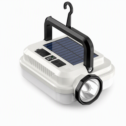 🏕️ Lanterna da Campeggio a Energia Solare | 🔦 Lampada da Lavoro Multifunzione | 🔋 Power Bank Integrato | 🌧️ Resistente alle Intemperie