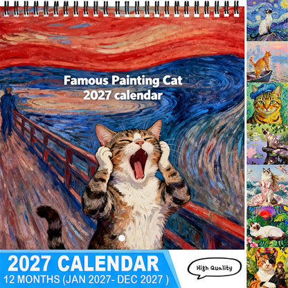 😺 Calendario 2027 a Tema Gatto con Meme Divertenti | 12 Mesi di Illustrazioni Feline, Una Diversa per Ogni Mese 🗓️ | Planning Pratico per Casa e Ufficio 🏠 | Idea Regalo per Amanti dei Gatti 🎁 | In Carta, circa 200 g