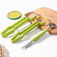 🍉 Set 3 in 1 per Anguria e Melone | Scavino, Lama a V e Separatore della Polpa 🔪 | Acciaio Inossidabile 430 e PP 🛠️ | Impugnatura Ergonomica ✋ | Perfetto per Palline di Frutta, Macedonia e Decorazioni 🎂