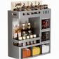 Organizer Portaspezie da Parete 🧂 | Installazione Senza Fori 🛠️ | Cassetti Ermetici e Ripiani 🗄️ | Multiuso per Cucina e Bagno 🏠