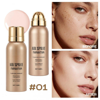 🎁Prendi due al prezzo di uno |💄 Fondotinta in Spray Effetto Airbrush |Waterproof e Anti-Sudore, Dura Tutto il Giorno 💦 | Formula Leggera e Traspirabile 🌿 | 4 Tonalità, 100 ml 🎨