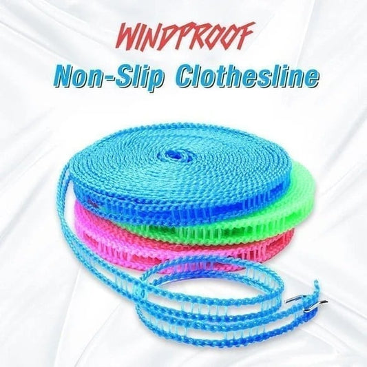 👕Stendibiancheria Portatile Antivento 🌬️ | Corda in PE con Griglia Antiscivolo e Ganci a S | Regolabile 8/10 m per Casa, Viaggio e Campeggio