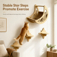 🐱 Percorso di Arrampicata a Parete per Gatti | Casetta e Gradini a Stella 🧗| Amaca a Mezzaluna in Sisal 🌙 | Legno Naturale Massello, Montaggio a Muro 🛠️ | 1 Set 🏠