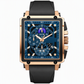 ⌚ Orologio Uomo al Quarzo Quadrato | Cinturino in silicone, quadrante traforato con calendario e lancette luminose | Impermeabile 30 m