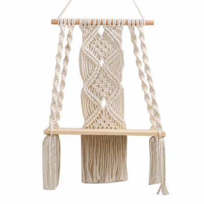 🪴 Mensola Sospesa in Macramè Boho | Intrecciata a Mano, Salvaspazio per Libri e Piante, Decorazione da Parete per Casa 🏡