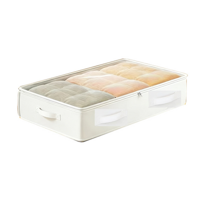 🛏️Contenitore Sottoletto Salvaspazio Pieghevole  | Finestra Trasparente & Cerniera Antipolvere 🔍 | Per Cambio Stagione e Coperte 👗 | Maniglie Rinforzate 📦