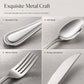 🍴Set Posate da Tavola 4 Pezzi in Acciaio Inox 🍽️ | Finitura a Specchio Antigraffio ✨ | Taglio di Precisione per Cene Eleganti 🥩 | Design Raffinato Ergonomico