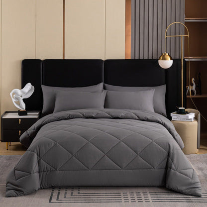 🛏️Set Piumino Trapuntato 3 Pezzi  | Morbida Microfibra per 4 Stagioni ☁️ | Trapuntatura a Rombi Soffice e Traspirante ✨ | Include 1 Trapunta e 2 Federe 😴
