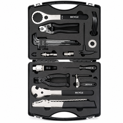 🚲 Kit Attrezzi Professionale Riparazione Bici con Valigetta 🧰 | In Acciaio Legato, per Manutenzione Catena, Raggi e Movimento Centrale 🔧