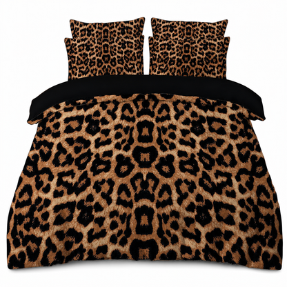 Set Copripiumino Leopardato con Federe 🐆🛏️ | Rinnova la Camera con Stampa Animalier | Microfibra Spazzolata, Zip Nascosta e Laccetti Interni