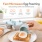 🍳Cuociuova Doppio per Microonde 🥚 | Prepara 2 Uova in Pochi Passaggi | Cestello Scolante, 3 Pezzi Smontabili e Facili da Pulire