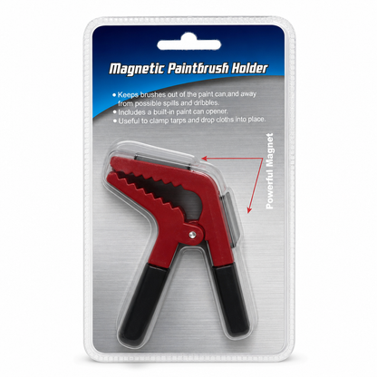 Clip Magnetica per Pennelli da Vernice 🎨🖌️ | Si Aggancia al Barattolo di Pittura e Tiene il Pennello a Portata di Mano | Doppio Magnete e Apricoperchio
