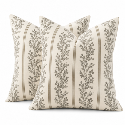 🌿Federa Decorativa Botanica Vintage 🛋️ | Poliestere con Cerniera Nascosta, Sfoderabile e Lavabile | 3 Fantasie, 6 Misure