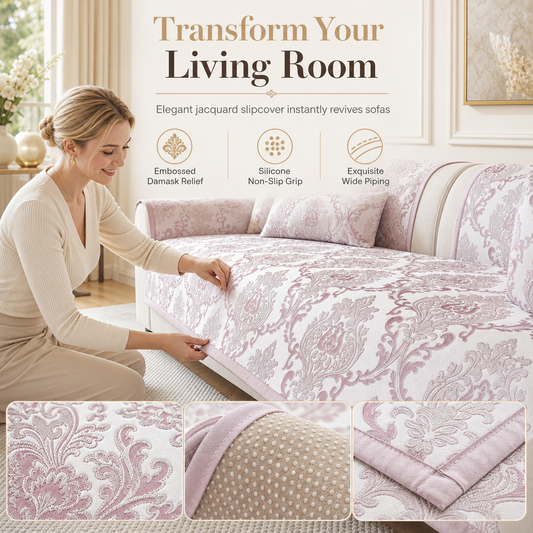 🛋️Rinnova e Proteggi il Divano con Copriseduta Jacquard ✨ | Morbido Rilievo 3D, Fondo in Silicone Antiscivolo e Bordo Rifinito ☁️ | Lavabile
