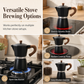Caffettiera Moka in Alluminio ☕🔥 | Caffè a Casa con Base a Riscaldamento Uniforme | 150 ml (3 Tazze) o 300 ml (6 Tazze)