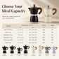 Caffettiera Moka in Alluminio ☕🔥 | Caffè a Casa con Base a Riscaldamento Uniforme | 150 ml (3 Tazze) o 300 ml (6 Tazze)