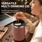 Tazza Termica con Coperchio ☕🥤 | Acciaio Inox 304 a Doppia Parete per Caffè e Bevande | Apertura Doppia