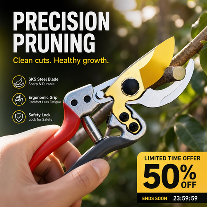✂️ Cesoie da Potatura Professionali SK5 🌿 | Lama Ultra-Affilata in Acciaio al Carbonio e Taglio Netto 🌳 | Impugnatura Ergonomica per Giardinaggio, Taglio 30mm/50mm 🪴