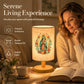 Lampada da Tavolo con Immagine della Vergine Maria 🕯️🌹 | Paralume in Tessuto e Base in Legno | Luce Soffusa per Comodino o Angolo di Preghiera