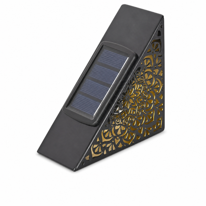 Lampada Solare da Esterno per Gradini ☀️🌙 | Decora Scale e Vialetti con Riflessi Floreali Multicolore | Struttura in Ferro Intagliato