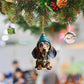 🎄 Decorazione Natalizia a Forma di Bassotto 🐕 | Pendente per Auto, Albero di Natale e Zaini ✨ | Acrilico Resistente e Impermeabile ❄️ | Set da 2 Pezzi in 7 Stili