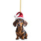 🎄 Decorazione Natalizia a Forma di Bassotto 🐕 | Pendente per Auto, Albero di Natale e Zaini ✨ | Acrilico Resistente e Impermeabile ❄️ | Set da 2 Pezzi in 7 Stili