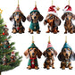 🎄 Decorazione Natalizia a Forma di Bassotto 🐕 | Pendente per Auto, Albero di Natale e Zaini ✨ | Acrilico Resistente e Impermeabile ❄️ | Set da 2 Pezzi in 7 Stili