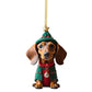 🎄 Decorazione Natalizia a Forma di Bassotto 🐕 | Pendente per Auto, Albero di Natale e Zaini ✨ | Acrilico Resistente e Impermeabile ❄️ | Set da 2 Pezzi in 7 Stili