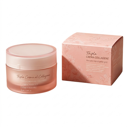 ✨ Crema Viso al Triplo Collagene Rassodante e Idratante 🧴 | Formula Rimpolpante ed Elasticizzante 💧 | Texture Setosa a Rapido Assorbimento | 50 ml