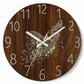 🕰️ Orologio da Parete in Legno Silenzioso ✨ | Quadrante Fluorescente Visibile al Buio 🌙 | Movimento al Quarzo Senza Ticchettio 🤫 | Diametro 30 cm, Effetto Rustico MDF 🪵