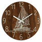 🕰️ Orologio da Parete in Legno Silenzioso ✨ | Quadrante Fluorescente Visibile al Buio 🌙 | Movimento al Quarzo Senza Ticchettio 🤫 | Diametro 30 cm, Effetto Rustico MDF 🪵