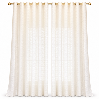 🪟 Tenda Filtrante Jacquard Geometrica ✨ | Diffonde Luce Solare e Protegge la Privacy ☀️ | Elegante Motivo a Greca e Tessuto Resistente 🏛️ | 3 Misure e 3 Colori per Salotto 🏡