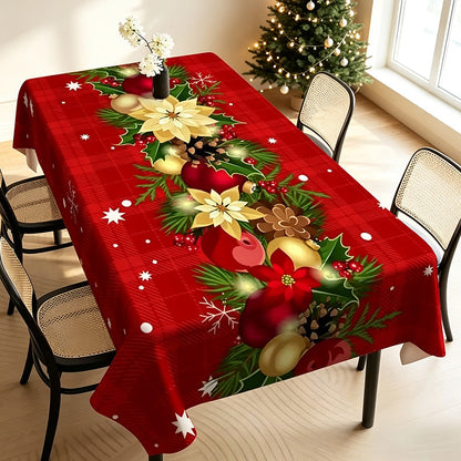 🎄 Tovaglia Natalizia Impermeabile ✨ | Tessuto Idrorepellente e Antimacchia per Feste 🍷 | Stampa Festiva HD e Caduta Elegante 🎅 | 7 Misure e 5 Fantasie Natalizie 🍽️