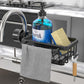 🚰 Organizer da Rubinetto in Alluminio Spaziale 🧼 Portaspugne Antiruggine con Vaschetta Drenante e Asta Strofinaccio | Fissaggio Rapido a Scatto Senza Fori per Lavello ✨