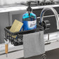 🚰 Organizer da Rubinetto in Alluminio Spaziale 🧼 Portaspugne Antiruggine con Vaschetta Drenante e Asta Strofinaccio | Fissaggio Rapido a Scatto Senza Fori per Lavello ✨