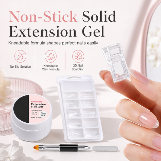 💅 Gel Costruttore Solido Non Appiccicoso ✨ | Allungamento Unghie e Nail Art 3D 🌸 | Modellabile a Mano Senza Residui per Lampada UV/LED 💡 | Formula Extra Tenuta da 15 ml 🎨