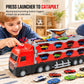 🚛 Camion Bisarca Trasformabile per Bambini 🏁 | Pista Pieghevole da 207 cm con Lanciatore Doppio 🏎️ | Effetti Sonori e Vano Salvaspazio 🔊 | Con Mini Veicoli in Lega ✨