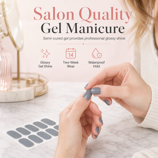 💅 Strisce Adesive in Gel Semi-Polimerizzato (16 Pz) ✨ | Manicure Effetto Salone in 5 Minuti ⏱️ | Lunga Tenuta Impermeabile e Antigraffio 💧 | Applicazione Facile Fai-da-Te 🌸