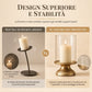 🕯️ Set 2 Portacandele Oro Vintage con Vetro Antivento ✨ | Base Pesante Antiribaltamento in Metallo 🛡️ | Centrotavola Elegante per Matrimoni e Cene a Lume di Candela 🥂