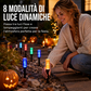 ☀️ Luci Solari da Giardino a Picchetto a Bolla di Cristallo ✨ | 8 Modalità con Sensore Crepuscolare 🌙 | Impermeabili IP54 per Vialetti, Aiuole e Feste all'Aperto 🌿