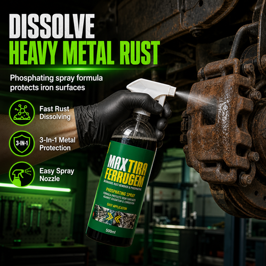 🛡️ Spray Antiruggine e Sgrassatore 3-in-1 (500ml) | Dissolve Ruggine e Ossidazione Profonda | Scudo Protettivo Fosfatante Anticorrosione per Metallo, Auto e Utensili ⚙️