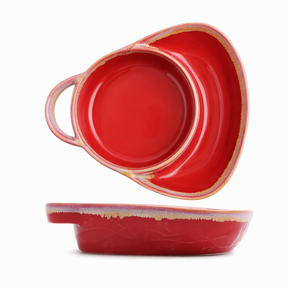 🍽️ Piatto da Forno in Ceramica con Scomparti Divisi ✨ | Separa Salse e Snack Senza Mescolare i Sapori 🥣 | Design Vintage con Manico Ergonomico 🏺 | Forno e Microonde 20.5cm 🥧