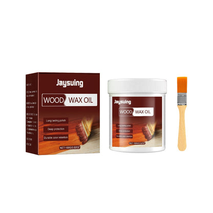 🪵 Olio Cera d'Api Lucidante per Legno Naturale (100g) ✨ | Rinnova, Nutre e Protegge Mobili, Tavoli e Parquet 🪑 | Con Pennellino Applicatore Antigraffio e Idrorepellente 🖌️🌿