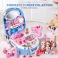 🎀 Valigetta Trolley Toeletta 3-in-1 da Principessa ✨ | Set Trucco Giocattolo con Bambole, Specchio e 30+ Accessori 💄 | Si Trasforma in Zaino Portatile e Salone con Ruote 👑🧳