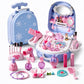 🎀 Valigetta Trolley Toeletta 3-in-1 da Principessa ✨ | Set Trucco Giocattolo con Bambole, Specchio e 30+ Accessori 💄 | Si Trasforma in Zaino Portatile e Salone con Ruote 👑🧳