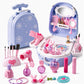 🎀 Valigetta Trolley Toeletta 3-in-1 da Principessa ✨ | Set Trucco Giocattolo con Bambole, Specchio e 30+ Accessori 💄 | Si Trasforma in Zaino Portatile e Salone con Ruote 👑🧳