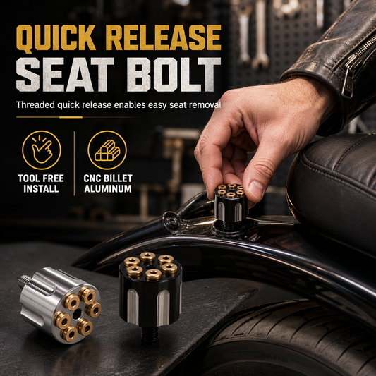 🏍️ Bullone a Sgancio Rapido per Sella Moto ⚙️ | Design Revolver in Alluminio CNC Anticorrosione 🔩 | Filetto 6mm Serraggio Manuale Senza Attrezzi⚡