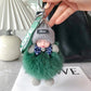 🧸 Portachiavi Peluche Bambola Neonato che Dorme con Pompon Soffice | Con Berretto in Maglia e Fiocco Strass | Ciondolo Decorativo per Borsa, Zaino e Chiavi Auto 🎀✨