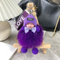 🧸 Portachiavi Peluche Bambola Neonato che Dorme con Pompon Soffice | Con Berretto in Maglia e Fiocco Strass | Ciondolo Decorativo per Borsa, Zaino e Chiavi Auto 🎀✨